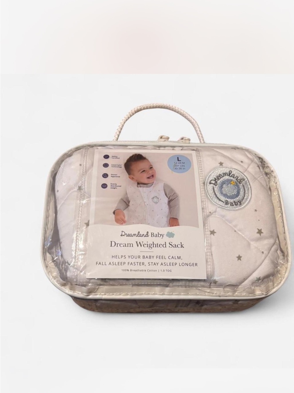 Dreamland Baby Dream Weighted Sack - Cream with Stars